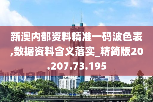 新澳内部资料精准一码波色表,数据资料含义落实_精简版20.207.73.195