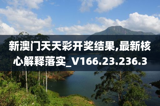 新澳门天天彩开奖结果,最新核心解释落实_V166.23.236.3