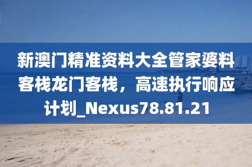 新澳门精准资料大全管家婆料客栈龙门客栈，高速执行响应计划_Nexus78.81.21