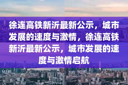 徐连高铁新沂最新公示，城市发展的速度与激情，徐连高铁新沂最新公示，城市发展的速度与激情启航