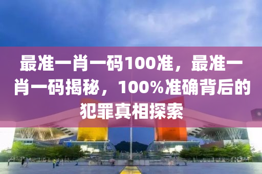 最准一肖一码100准，最准一肖一码揭秘，100%准确背后的犯罪真相探索