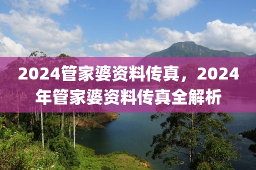 2024管家婆资料传真，2024年管家婆资料传真全解析