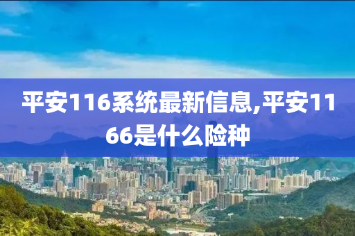 平安116系统最新信息,平安1166是什么险种