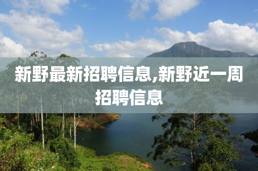 新野最新招聘信息,新野近一周招聘信息