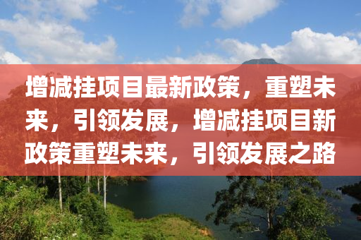 增减挂项目最新政策，重塑未来，引领发展，增减挂项目新政策重塑未来，引领发展之路