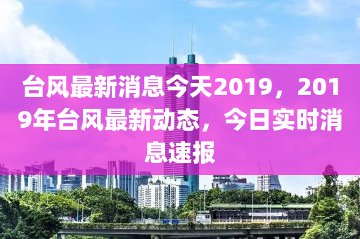 台风最新消息今天2019，2019年台风最新动态，今日实时消息速报