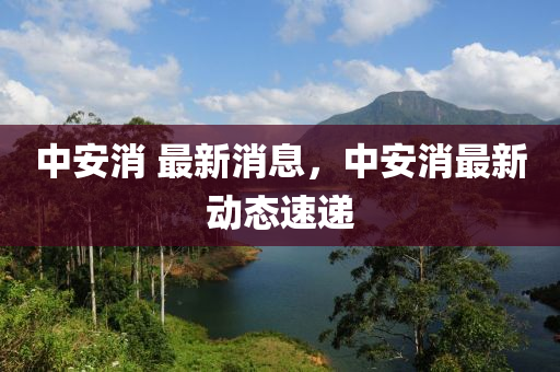 中安消 最新消息，中安消最新动态速递