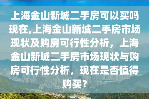 上海金山新城二手房可以买吗现在,上海金山新城二手房市场现状及购房可行性分析，上海金山新城二手房市场现状与购房可行性分析，现在是否值得购买？