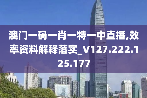 澳门一码一肖一特一中直播,效率资料解释落实_V127.222.125.177