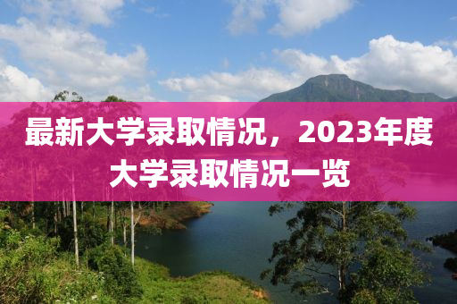 最新大学录取情况，2023年度大学录取情况一览