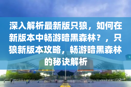 深入解析最新版只狼，如何在新版本中畅游暗黑森林？，只狼新版本攻略，畅游暗黑森林的秘诀解析