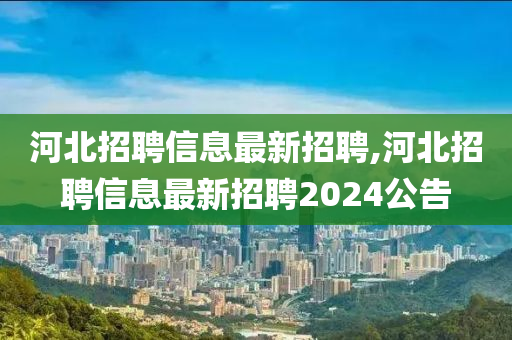 河北招聘信息最新招聘,河北招聘信息最新招聘2024公告