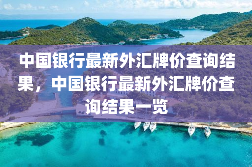 中国银行最新外汇牌价查询结果，中国银行最新外汇牌价查询结果一览