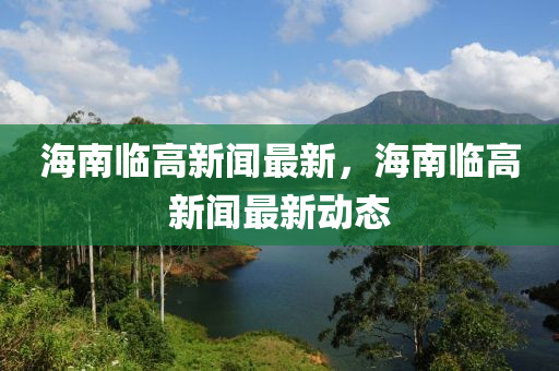 海南临高新闻最新，海南临高新闻最新动态