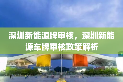 深圳新能源牌审核，深圳新能源车牌审核政策解析