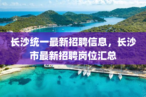 长沙统一最新招聘信息，长沙市最新招聘岗位汇总