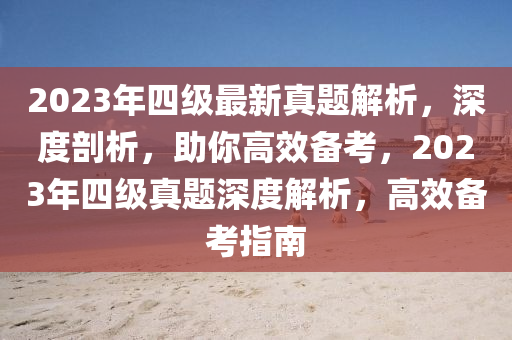 2023年四级最新真题解析，深度剖析，助你高效备考，2023年四级真题深度解析，高效备考指南