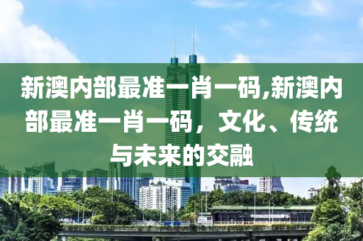 新澳内部最准一肖一码,新澳内部最准一肖一码，文化、传统与未来的交融