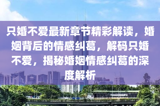 只婚不爱最新章节精彩解读，婚姻背后的情感纠葛，解码只婚不爱，揭秘婚姻情感纠葛的深度解析