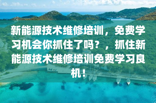 新能源技术维修培训，免费学习机会你抓住了吗？，抓住新能源技术维修培训免费学习良机！