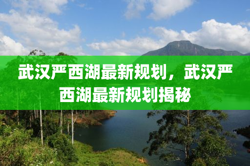 武汉严西湖最新规划，武汉严西湖最新规划揭秘