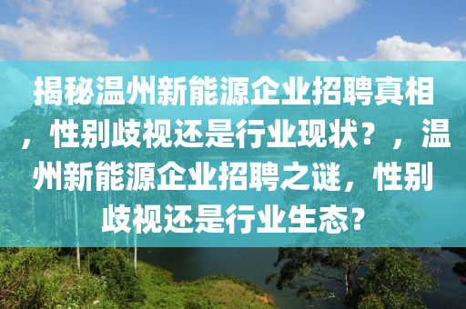 揭秘温州新能源企业招聘真相，性别歧视还是行业现状？，温州新能源企业招聘之谜，性别歧视还是行业生态？