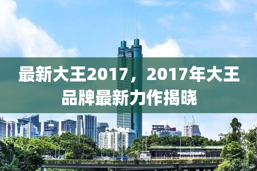 最新大王2017，2017年大王品牌最新力作揭晓