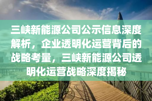 三峡新能源公司公示信息深度解析，企业透明化运营背后的战略考量，三峡新能源公司透明化运营战略深度揭秘