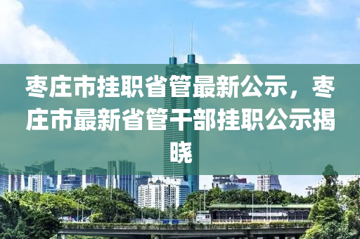 枣庄市挂职省管最新公示，枣庄市最新省管干部挂职公示揭晓