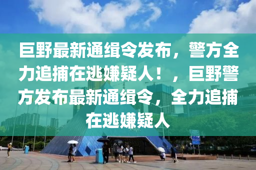 巨野最新通缉令发布，警方全力追捕在逃嫌疑人！，巨野警方发布最新通缉令，全力追捕在逃嫌疑人