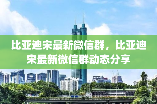 比亚迪宋最新微信群，比亚迪宋最新微信群动态分享