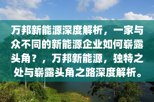 万邦新能源深度解析，一家与众不同的新能源企业如何崭露头角？，万邦新能源，独特之处与崭露头角之路深度解析。