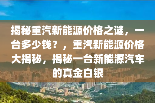 揭秘重汽新能源价格之谜，一台多少钱？，重汽新能源价格大揭秘，揭秘一台新能源汽车的真金白银