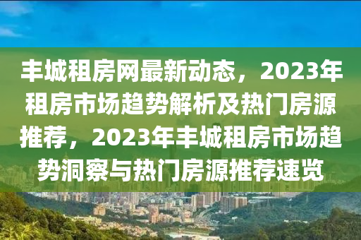 丰城租房网最新动态，2023年租房市场趋势解析及热门房源推荐，2023年丰城租房市场趋势洞察与热门房源推荐速览