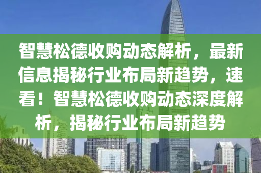 智慧松德收购动态解析，最新信息揭秘行业布局新趋势，速看！智慧松德收购动态深度解析，揭秘行业布局新趋势