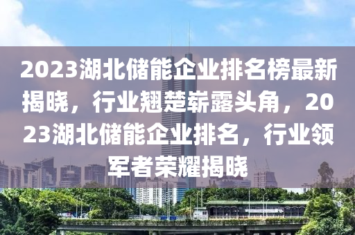 2023湖北储能企业排名榜最新揭晓，行业翘楚崭露头角，2023湖北储能企业排名，行业领军者荣耀揭晓