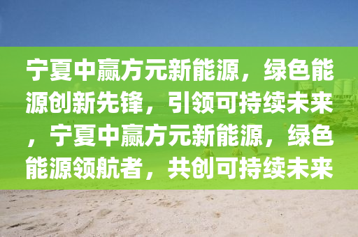 宁夏中赢方元新能源，绿色能源创新先锋，引领可持续未来，宁夏中赢方元新能源，绿色能源领航者，共创可持续未来