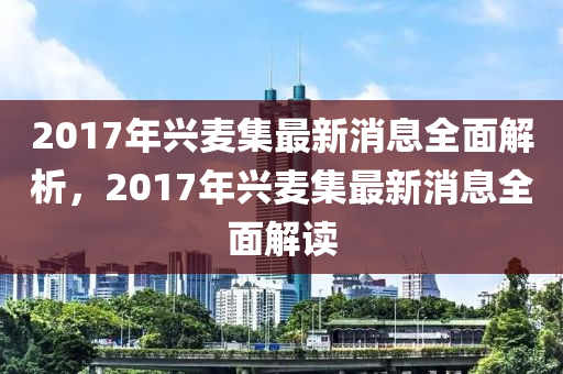 2017年兴麦集最新消息全面解析，2017年兴麦集最新消息全面解读