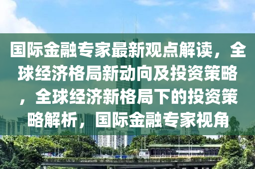 国际金融专家最新观点解读，全球经济格局新动向及投资策略，全球经济新格局下的投资策略解析，国际金融专家视角