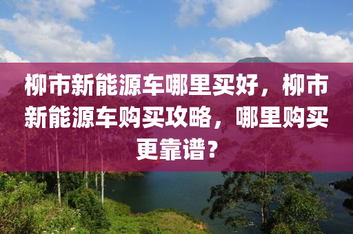 柳市新能源车哪里买好，柳市新能源车购买攻略，哪里购买更靠谱？