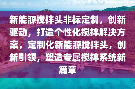 新能源搅拌头非标定制，创新驱动，打造个性化搅拌解决方案，定制化新能源搅拌头，创新引领，塑造专属搅拌系统新篇章