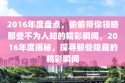 2016年度盘点，偷偷带你领略那些不为人知的精彩瞬间，2016年度揭秘，探寻那些隐藏的精彩瞬间