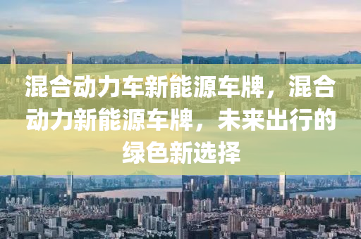 混合动力车新能源车牌，混合动力新能源车牌，未来出行的绿色新选择