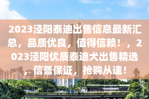 2023泾阳泰迪出售信息最新汇总，品质优良，值得信赖！，2023泾阳优质泰迪犬出售精选，信誉保证，抢购从速！