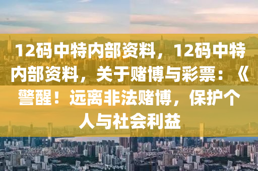 12码中特内部资料，12码中特内部资料，关于赌博与彩票：《警醒！远离非法赌博，保护个人与社会利益