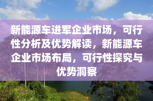 新能源车进军企业市场，可行性分析及优势解读，新能源车企业市场布局，可行性探究与优势洞察