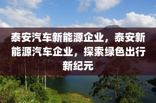 泰安汽车新能源企业，泰安新能源汽车企业，探索绿色出行新纪元