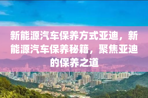 新能源汽车保养方式亚迪，新能源汽车保养秘籍，聚焦亚迪的保养之道