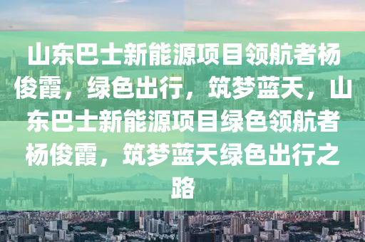 山东巴士新能源项目领航者杨俊霞，绿色出行，筑梦蓝天，山东巴士新能源项目绿色领航者杨俊霞，筑梦蓝天绿色出行之路