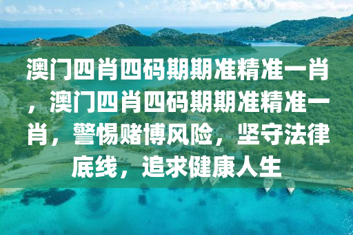 澳门四肖四码期期准精准一肖，澳门四肖四码期期准精准一肖，警惕赌博风险，坚守法律底线，追求健康人生